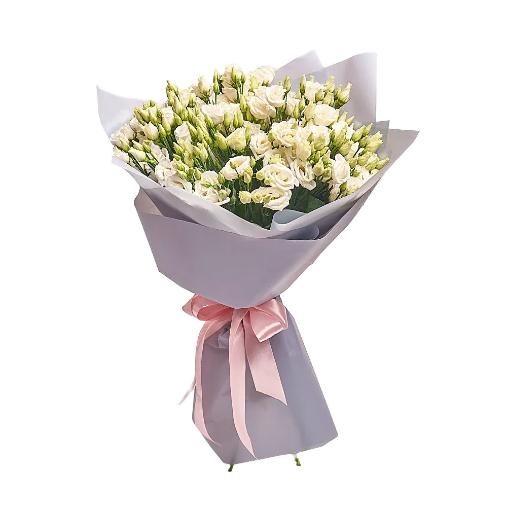 Букет из 15 белых лизиантусов