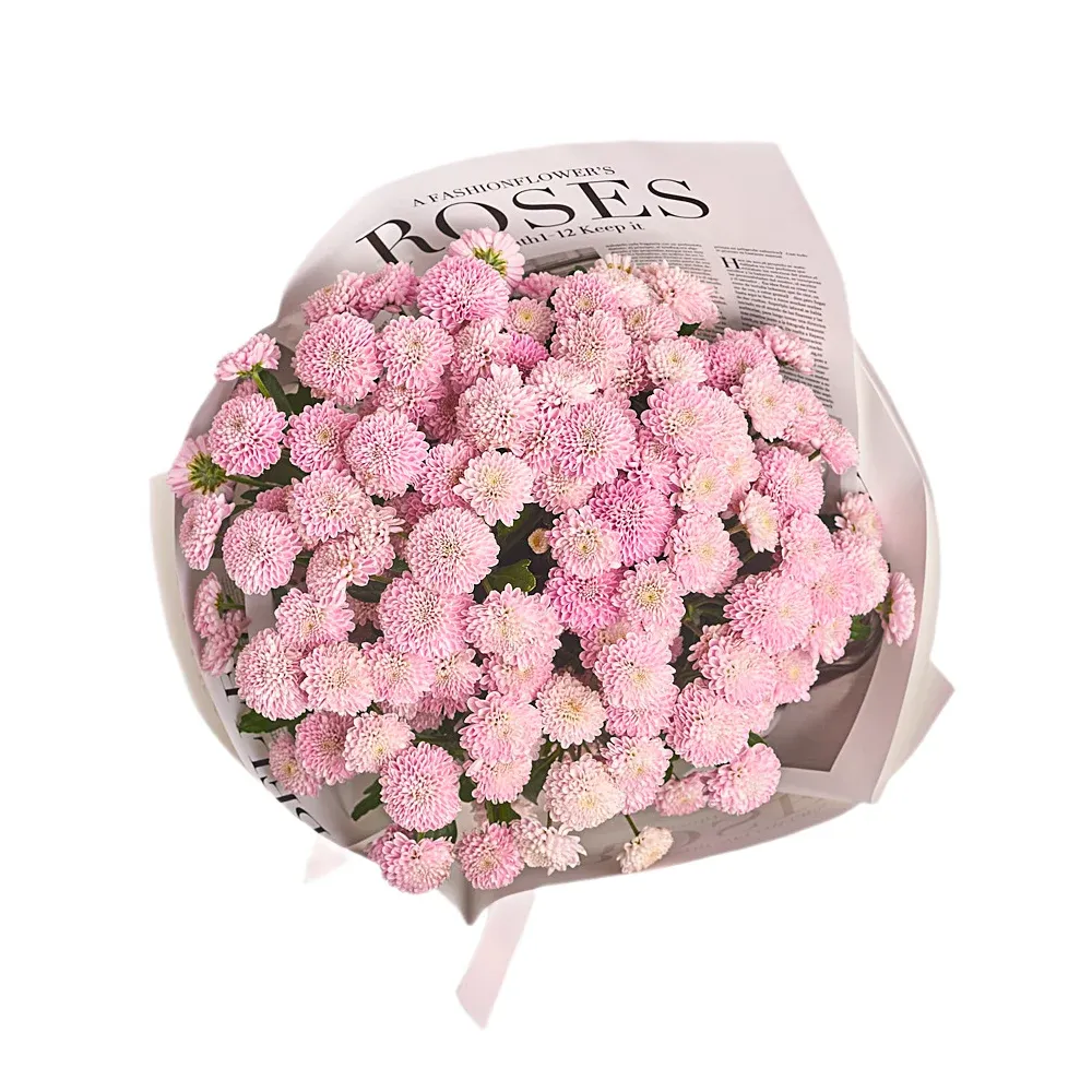 Букет из 25 розовых хризантем Сантини