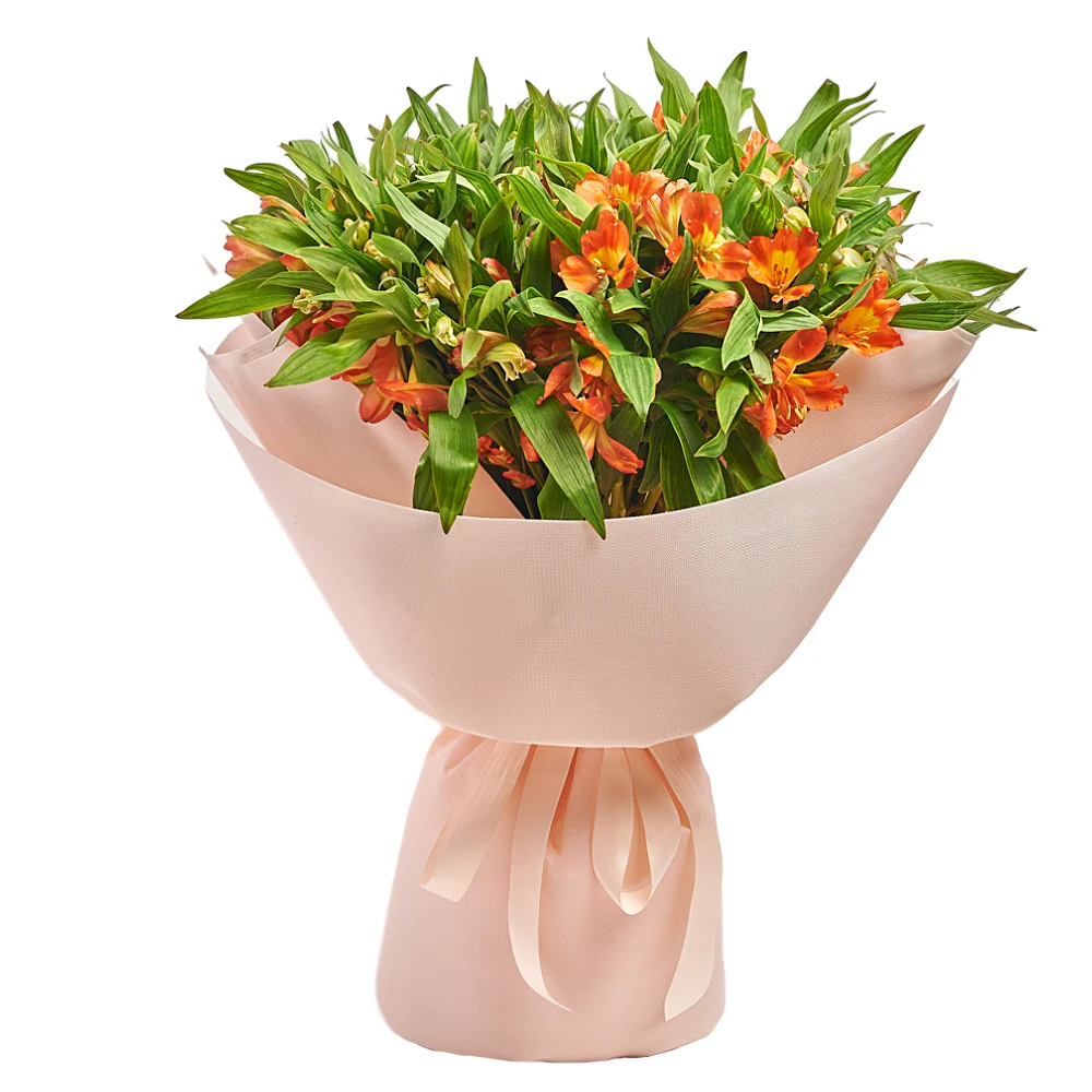 Букет из оранжевых альстромерии